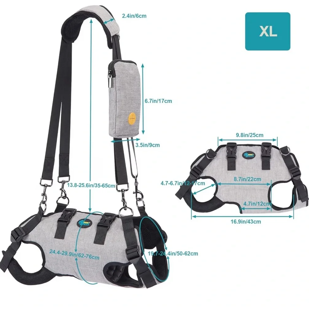 “OwnPets” Dog Sling Harness/Supportive Dog Lift Harness Adjustable Rehab Vest